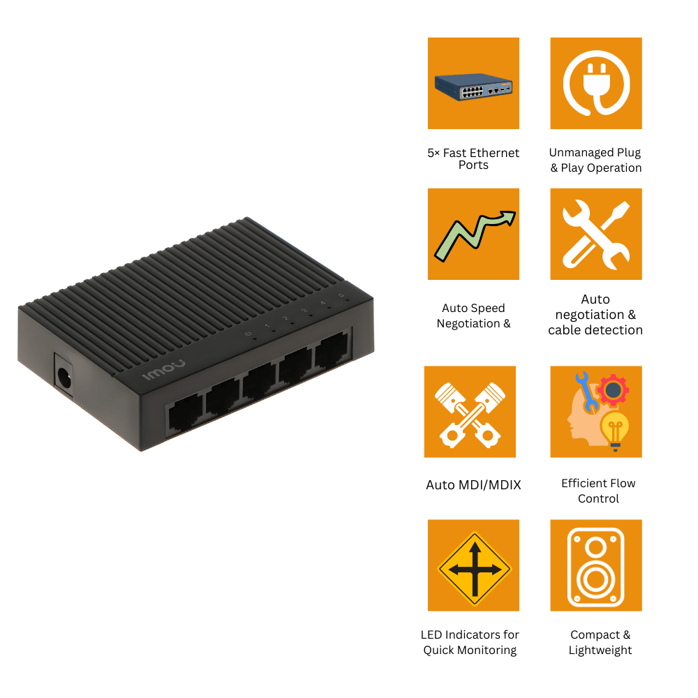 IMOU SF105C 5-Port Fast Ethernet Switch (3/3)