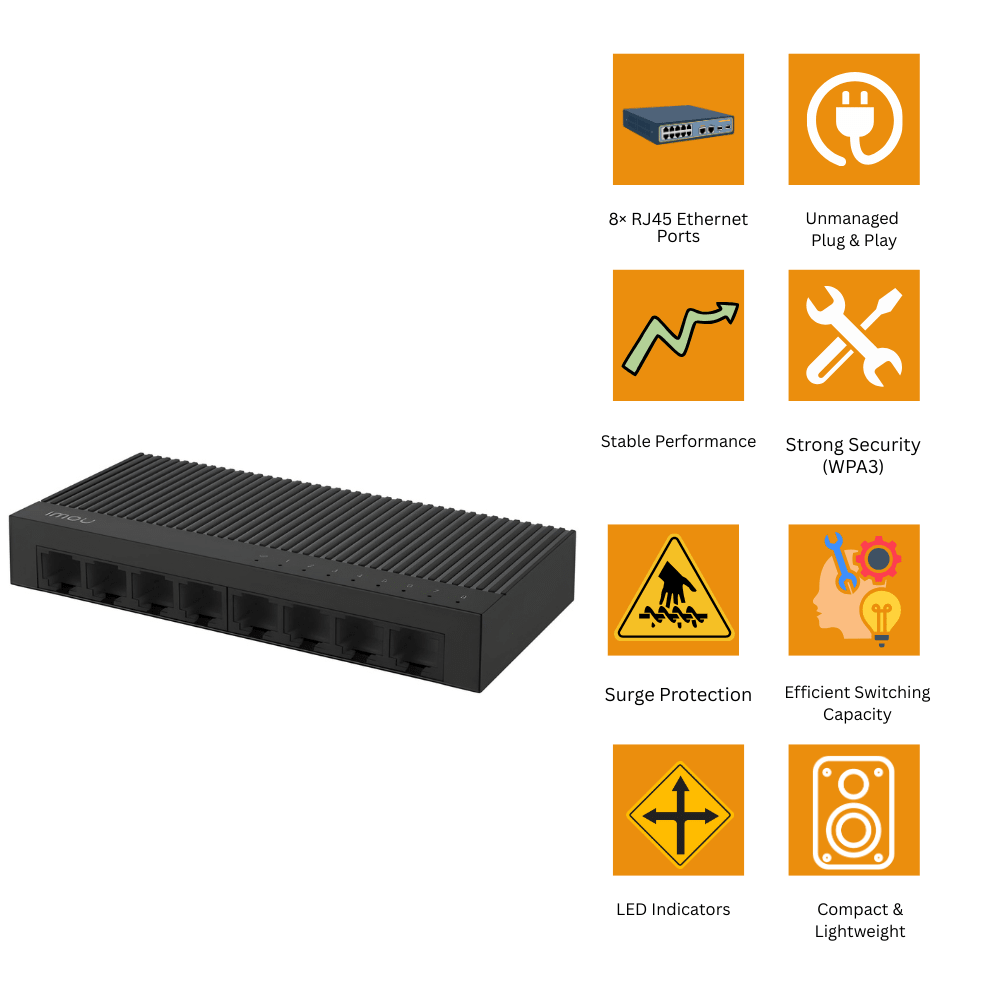 IMOU SF108C 8-Port Fast Ethernet Switch (3/3)