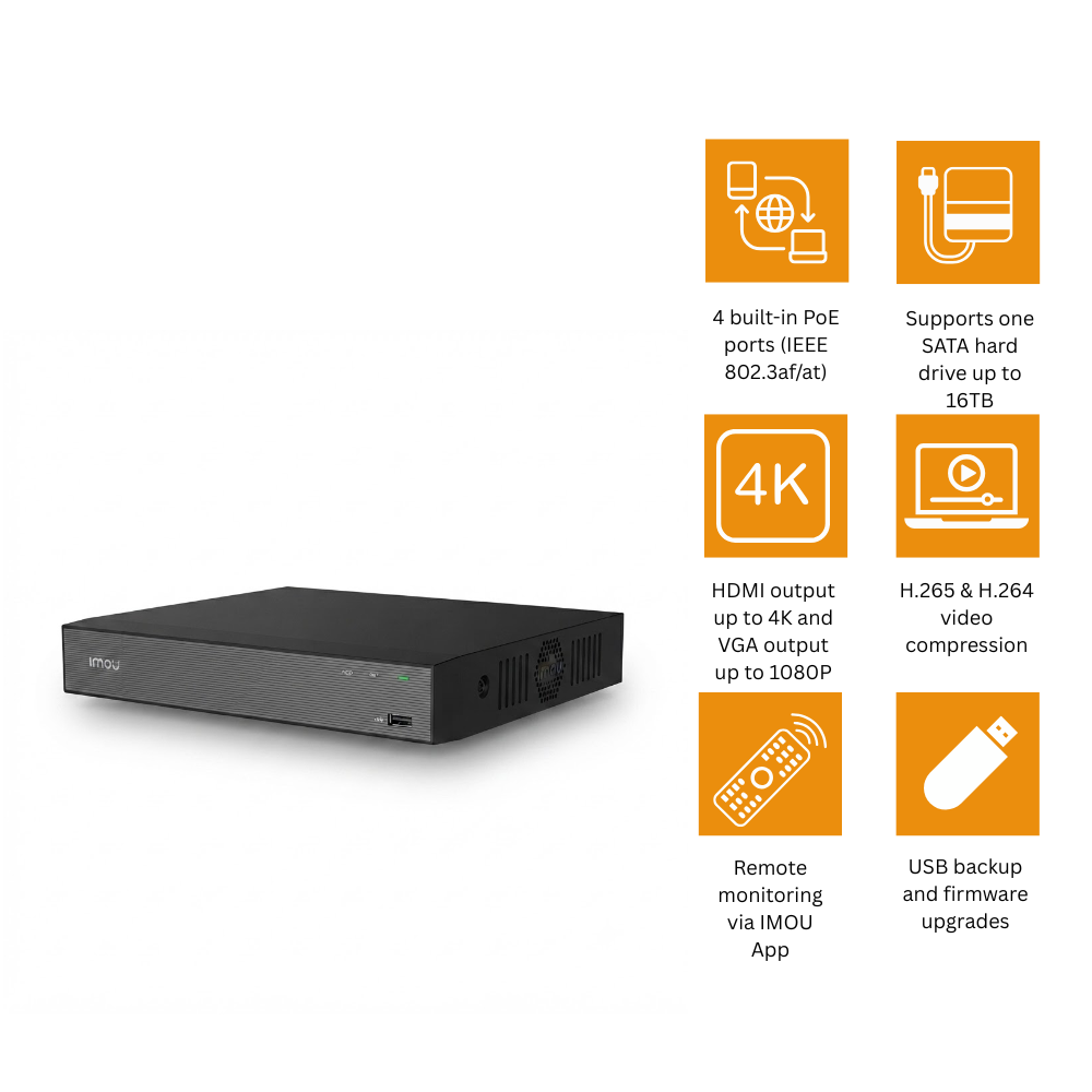 IMOU NVR-N110-4P-8A0E 10-Channel 4-Port PoE NVR (3/3)
