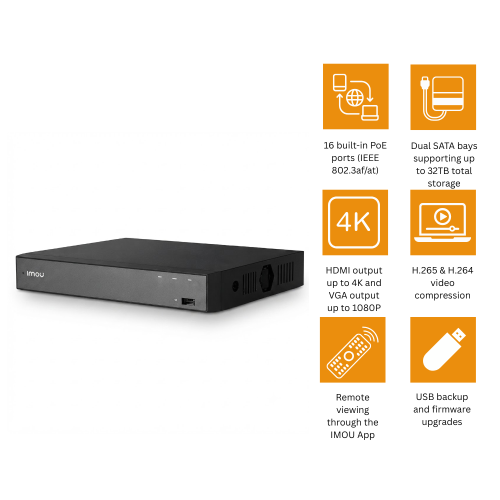 IMOU NVR-N236-16P-8A0E 36-Channel 16-Port PoE NVR (3/3)