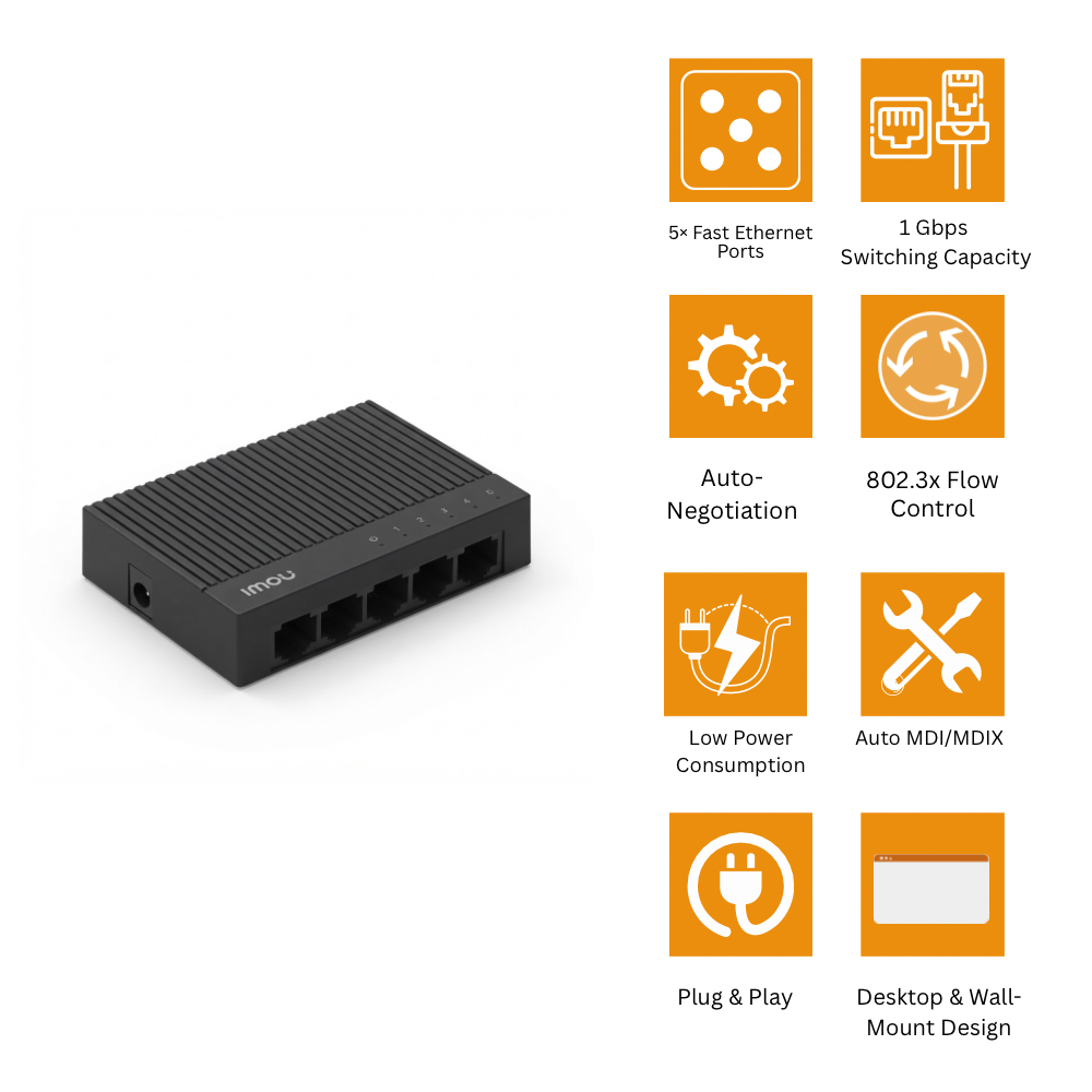 IMOU SF105 5-Port Fast Ethernet Switch (3/3)