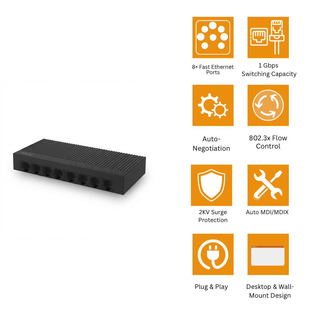 IMOU SF108 8-Port Fast Ethernet Switch (3/3)