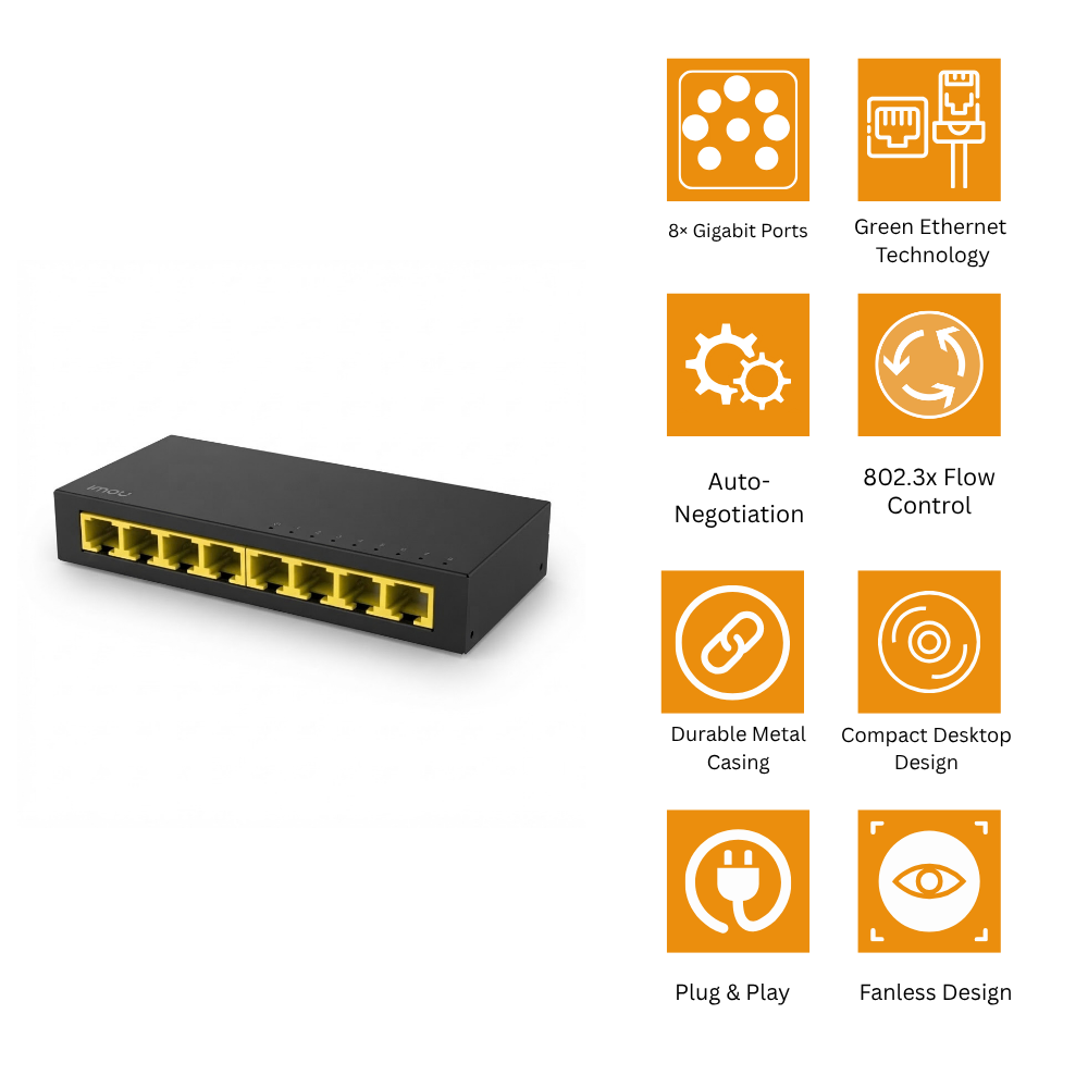 IMOU SG108 8-Port Gigabit Ethernet Switch (2/3)